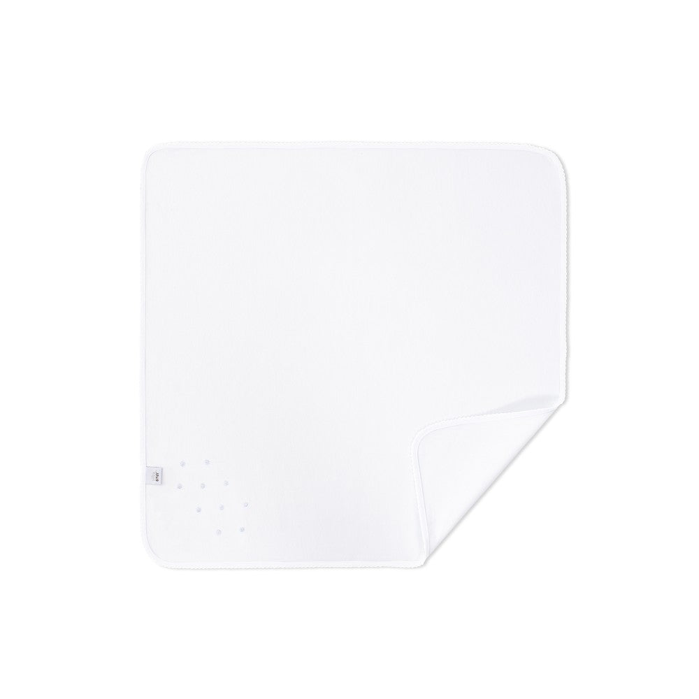 Quadrato Neonato In Puro Cotone Ricamato - Bianco - retro