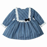 Vestito Invernale Neonata a Righe Blu - Tweed Dream