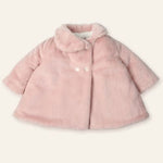 Cappottino Neonata in Eco Pelliccia Rosa