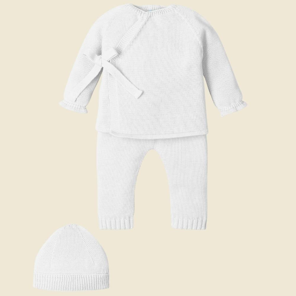 Completo Nascita in Filo di Cotone Basic - Bianco