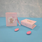 Portaconfetti Bomboniera Nascita Libro Orsetto - Rosa