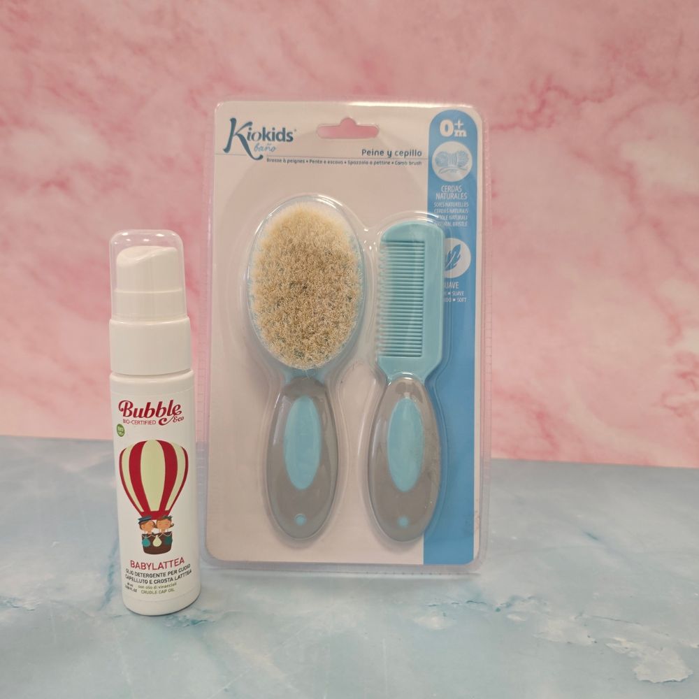 Kit Babylattea con Spazzolina e Pettinino - Celeste