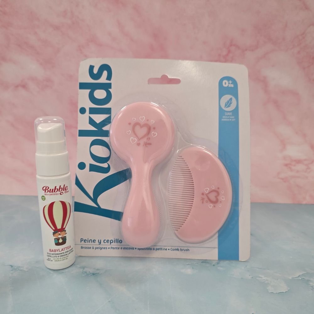 Kit Babylattea con Spazzolina e Pettinino - Rosa