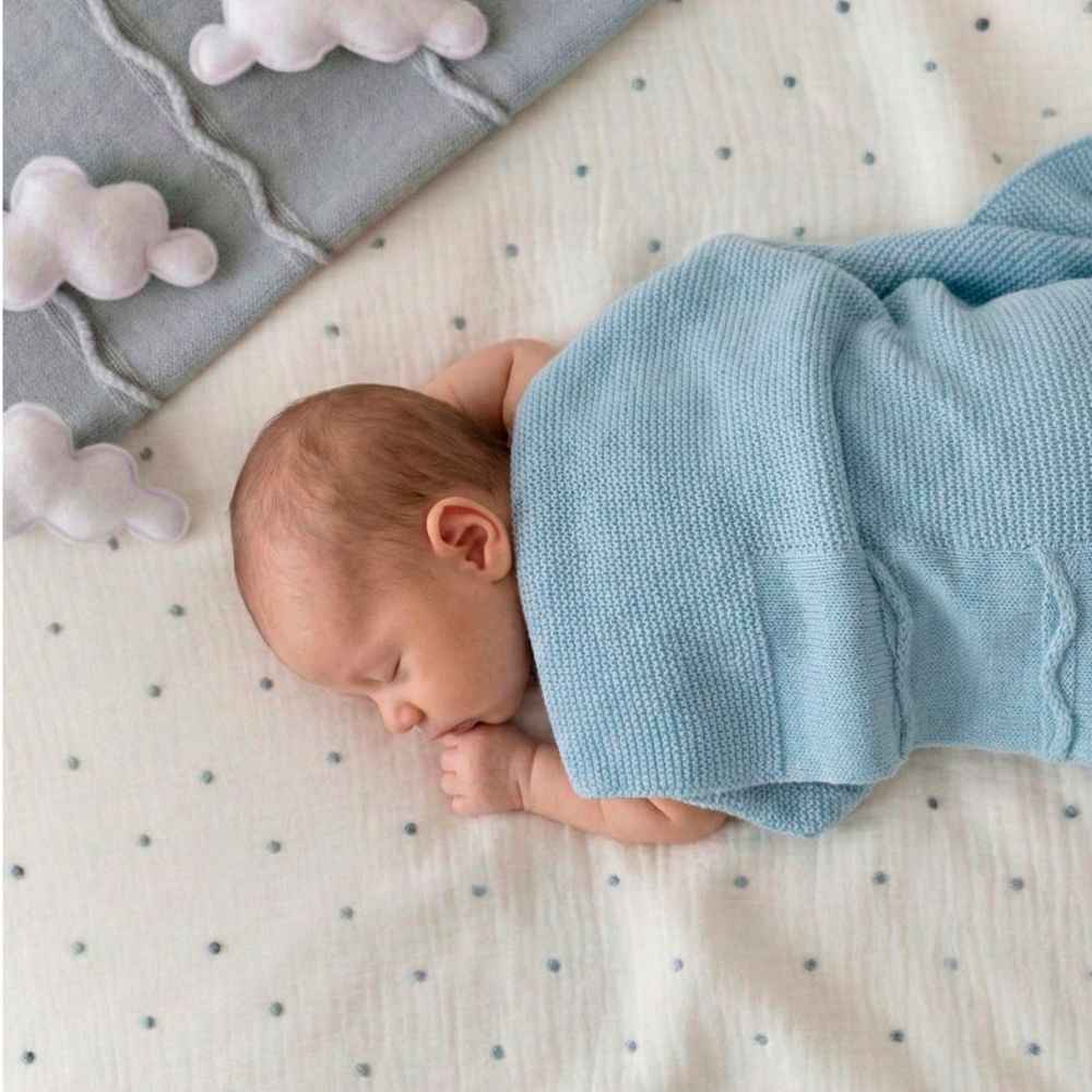 COPERTINA NEONATO IN MISTO LANA - OLYMPO - 80X80 CM - MAC ILUSION