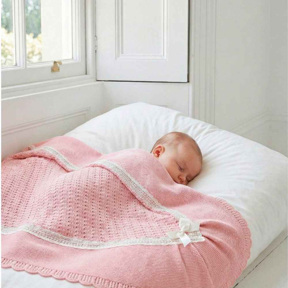 COPERTINA NEONATO IN MISTO LANA - VINTAGE - 80X80 CM - MAC ILUSION