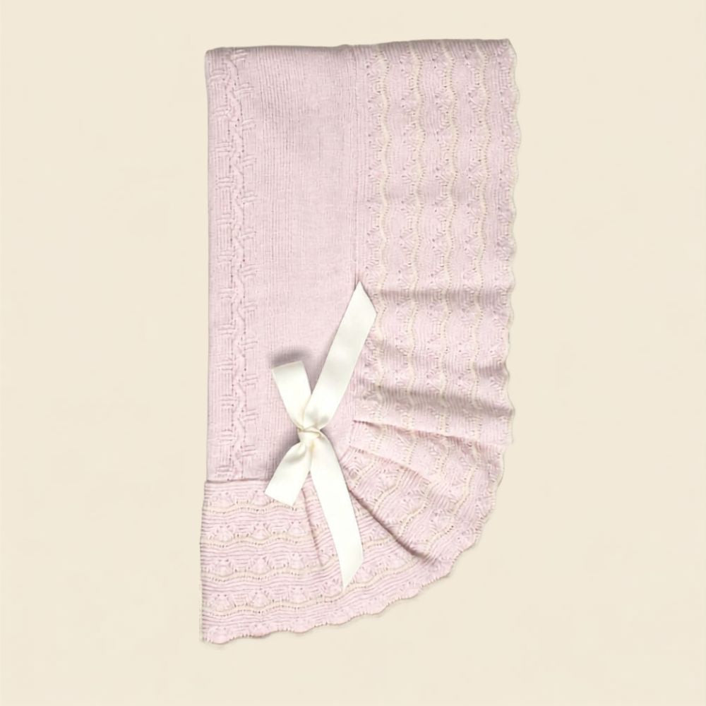 COPERTINA NEONATO IN MISTO LANA - CHARME - 80X80 CM - ROSA CIPRIA - MAC ILUSION