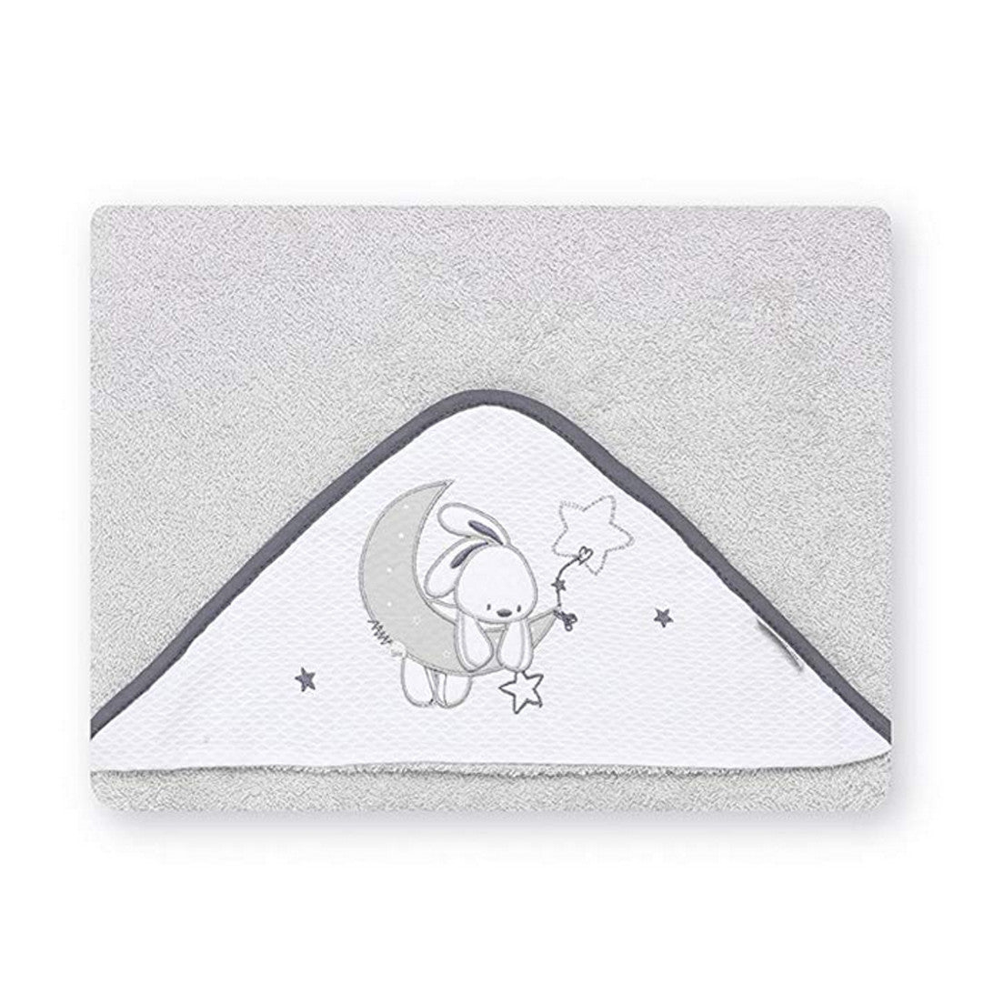 ACCAPPATOIO / ASCIUGAMANO CON CAPPUCCIO NEONATO MOON