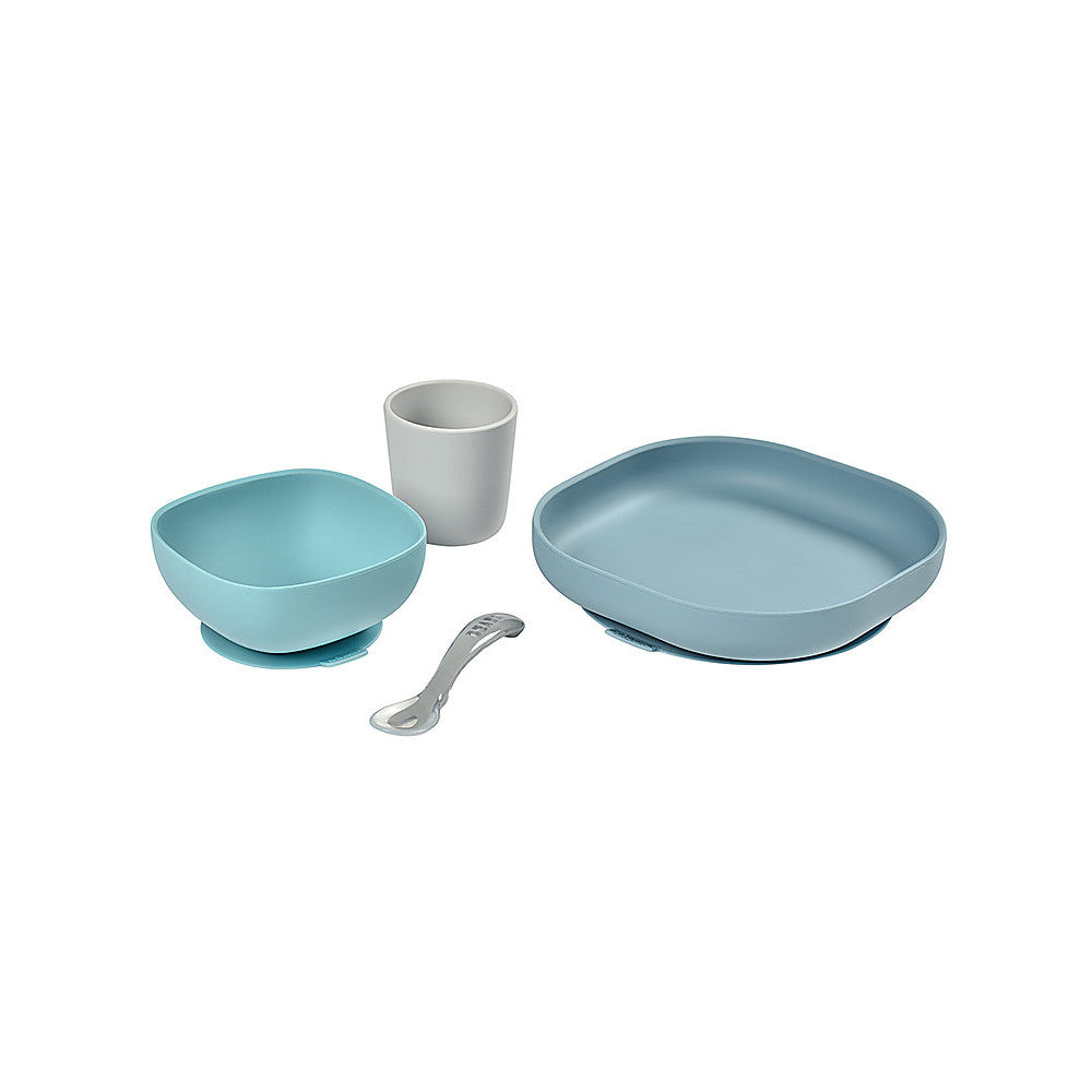 Set pappa in silicone 4 pezzi - Blu - Beaba