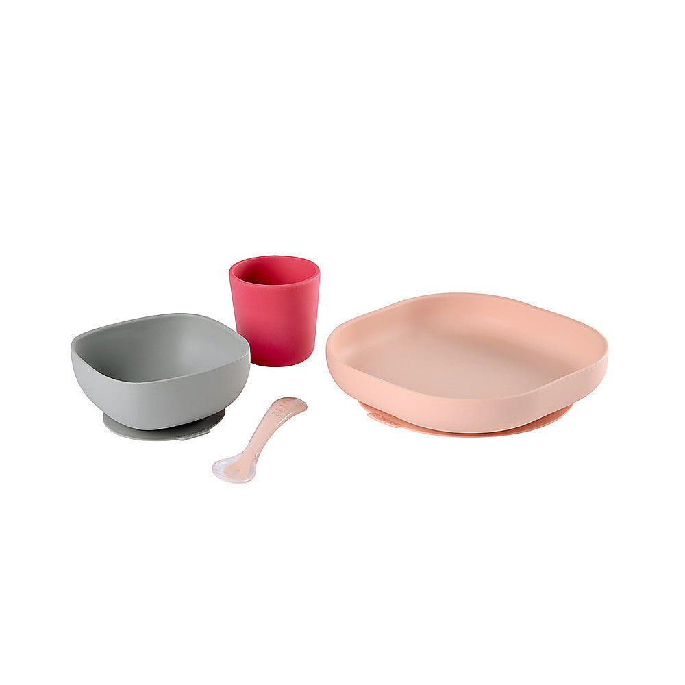 Set pappa in silicone 4 pezzi - Rosa - Beaba
