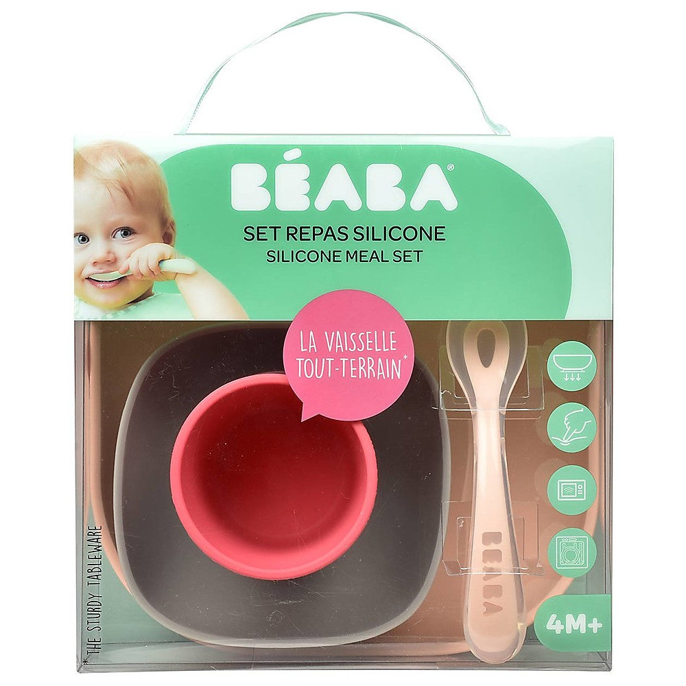Set pappa in silicone 4 pezzi - Rosa - Beaba - confezione