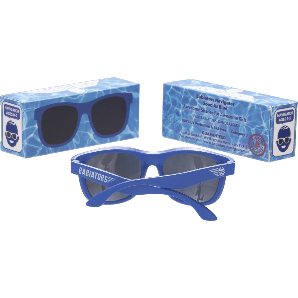 Occhiali da Sole Bambini Original Navigators - Blu - Good as Blue - 100% Protezione Uv - Garanzia 1 Anno Lost&%Found 3-5 Anni