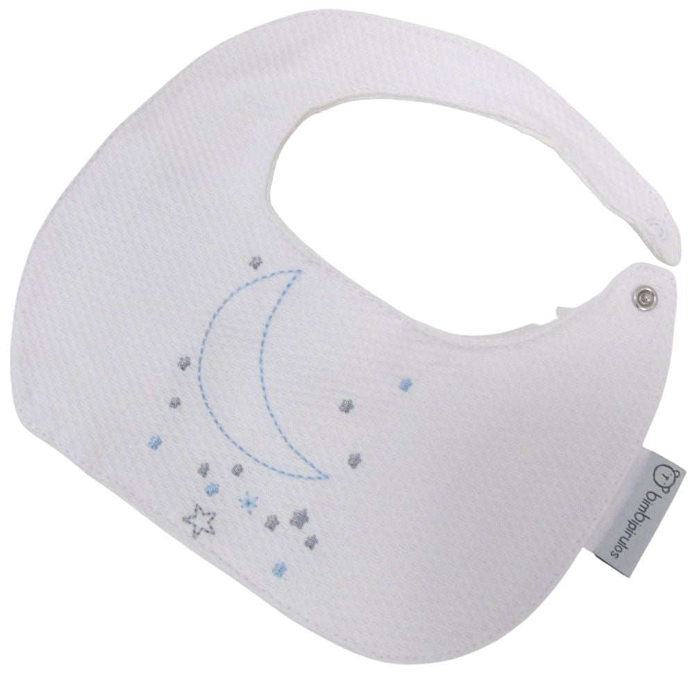 BAVAGLINO BAVETTA NEONATO IN PURO COTONE MOD. LUNA CELESTE GRIGIO