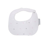 Bavaglino Bavetta Neonato in Puro Cotone mod. Pois Grigio Rosa