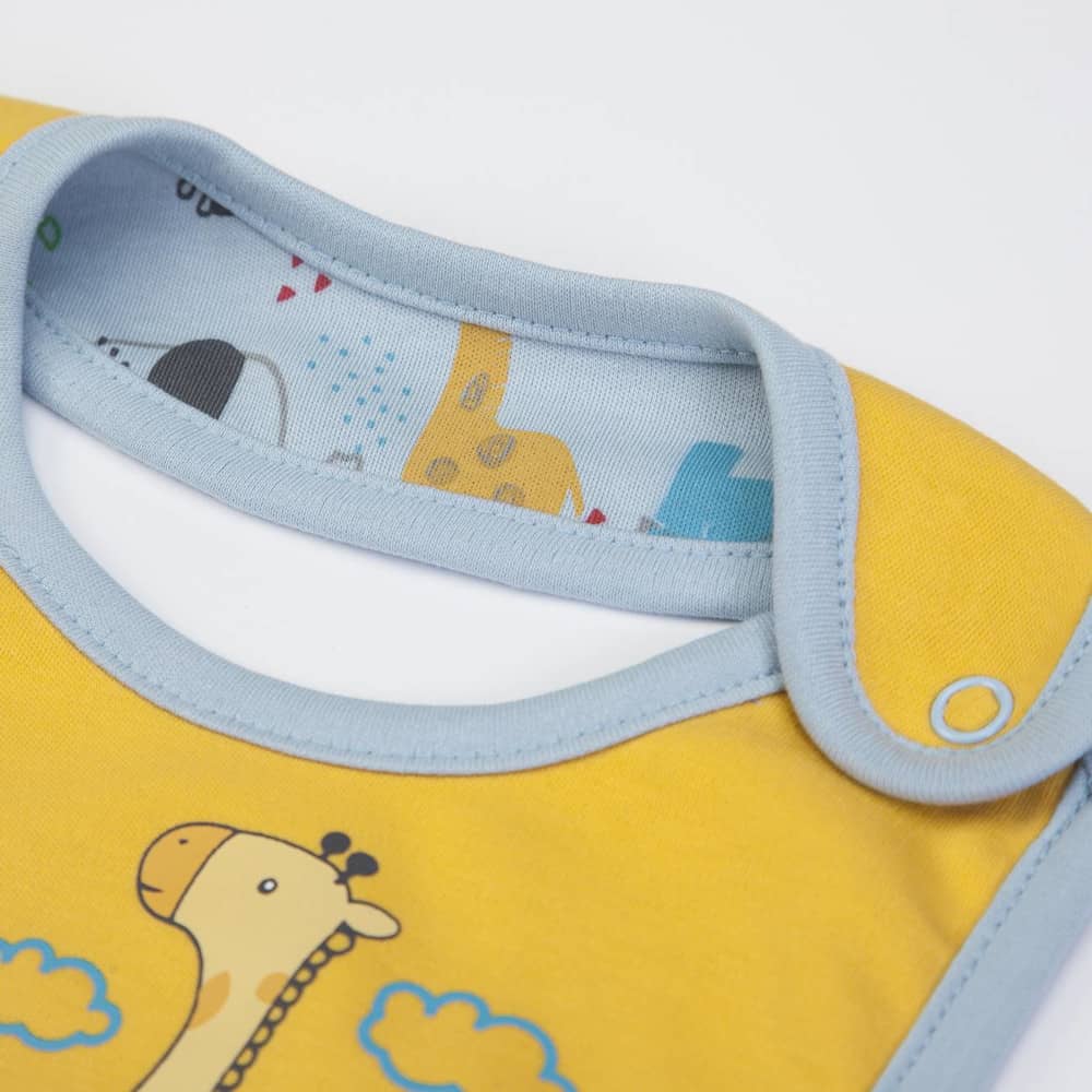 BAVAGLINO NEONATO IN COTONE "GIRAFFA" - Particolare chiusura