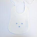 BAVAGLINO IN COTONE CON RICAMO A MANO CUORI