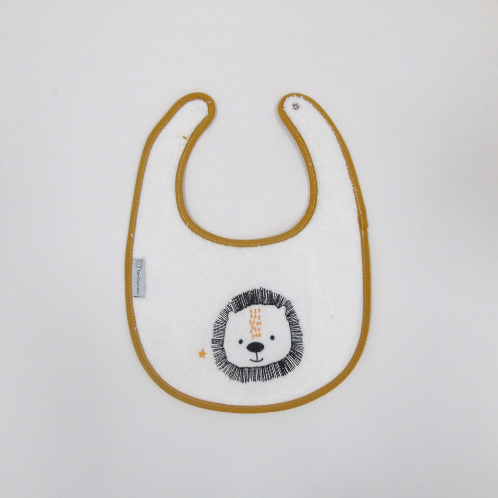 BAVAGLINO BAVETTA NEONATO IN SPUGNA IMPERMEABILE 20x25 CM - LEONE GIALLO - Nene Shop