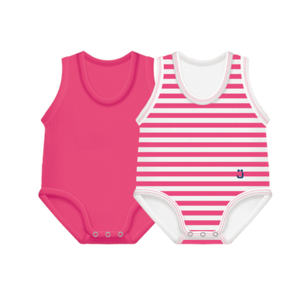 Body Taglia Unica 0-36 Mesi in Cotone Bio - Bipack 2 Pezzi - Fucsia