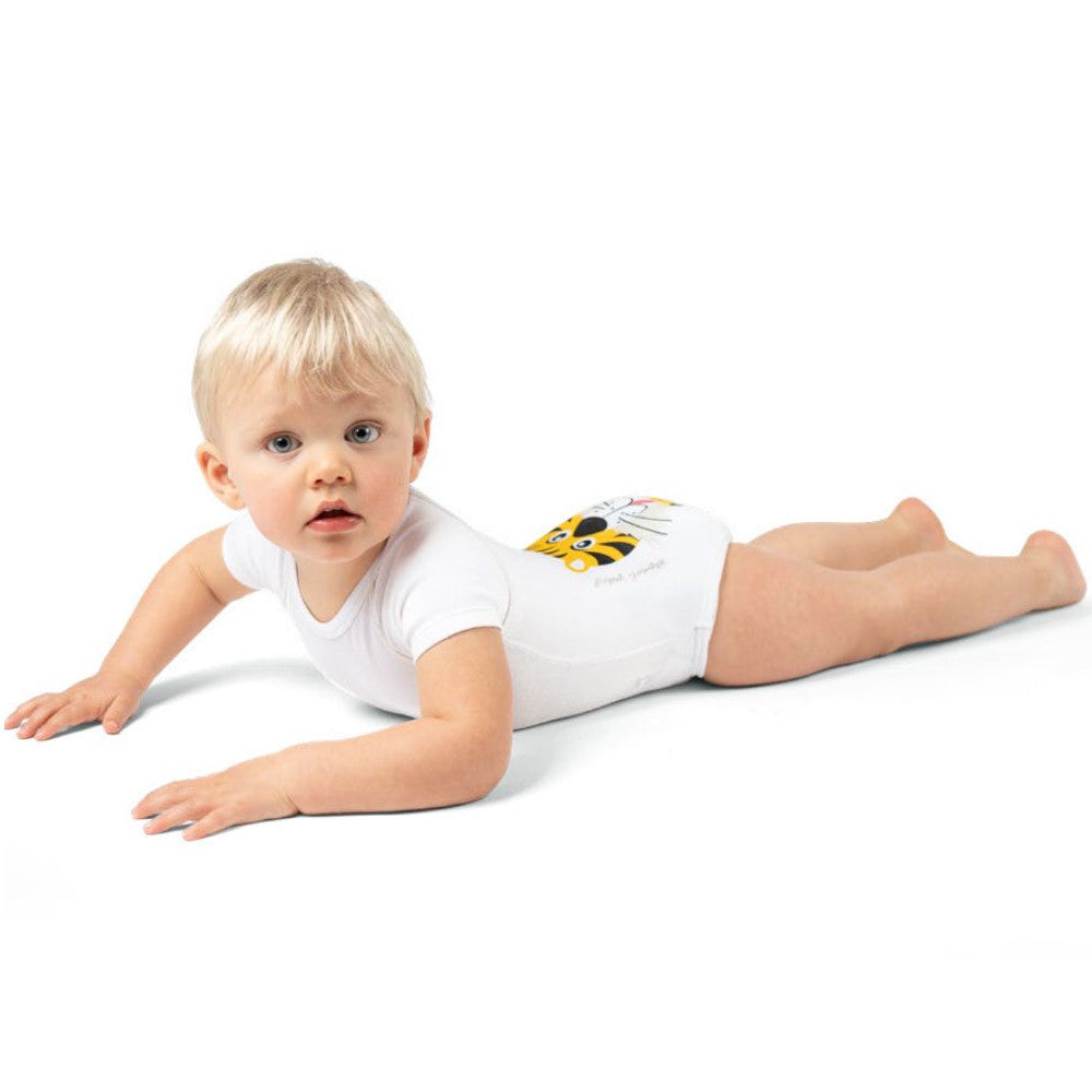 Body Neonato Taglia Unica 0-36 Mesi in Cotone Bio - Tigre - J Bimbi