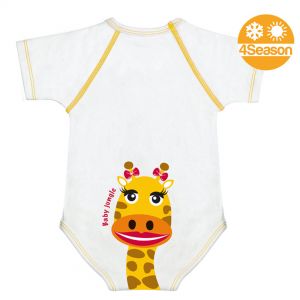 Body J Bimbi Taglia Unica 0-36 Mesi + Succhietto Coordinato - Giraffa