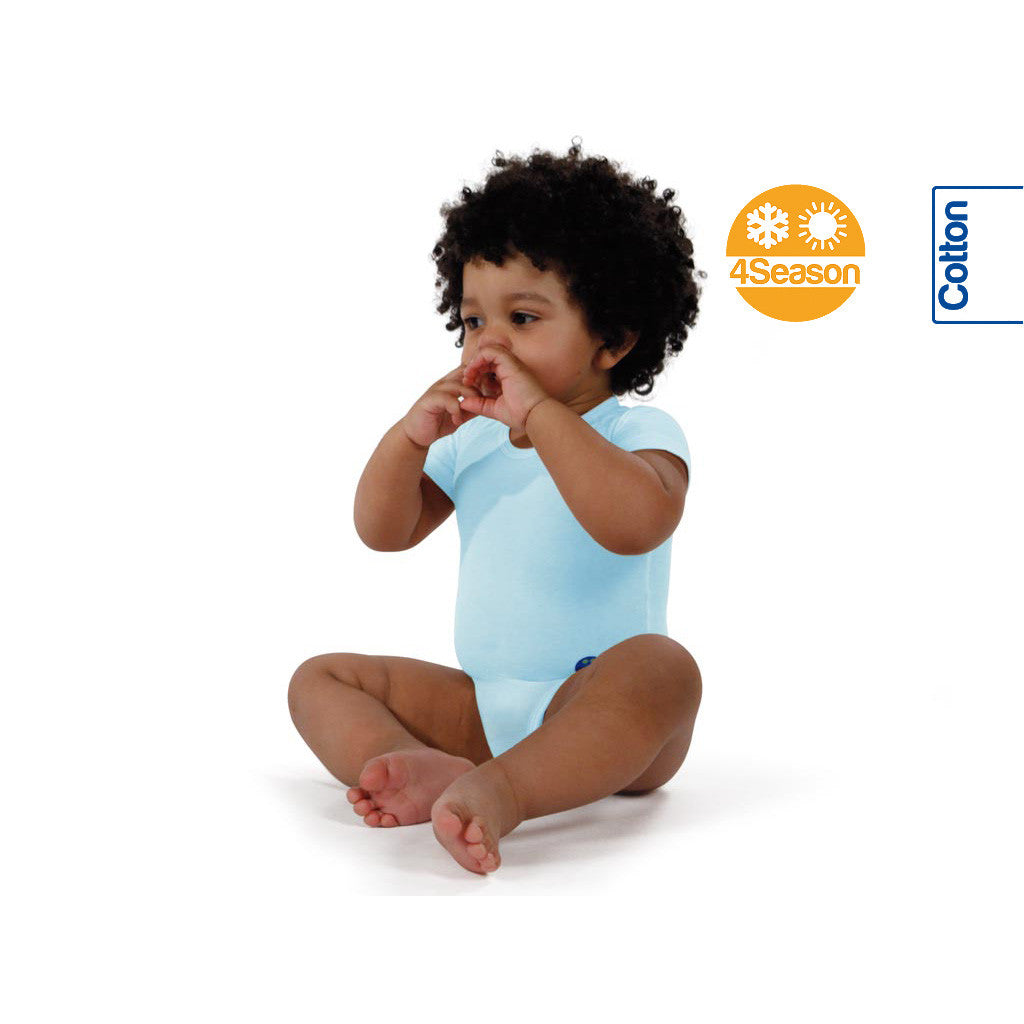 BODY JBIMBI TAGLIA UNICA 0-36 MESI PER NEONATO BAMBINO IN BIOCOTONE 4SEASON AZZURRO