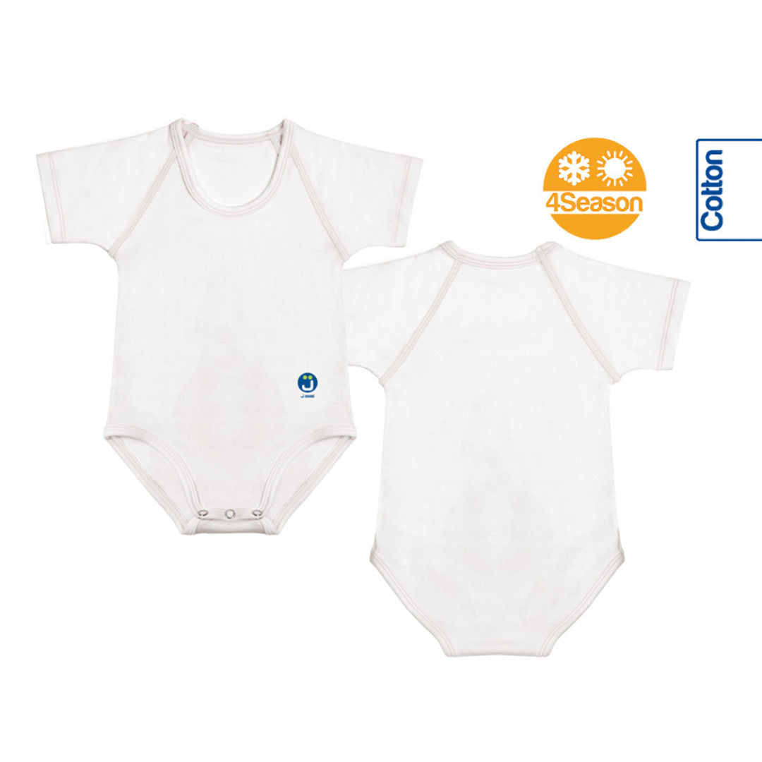 BODY TAGLIA UNICA 0-36 MESI PER NEONATO E BIMBO IN COTONE BIO 4SEASON BIANCO JBIMBI