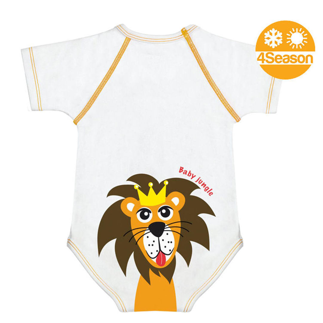 BODY JBIMBI MONOTAGLIA PER NEONATO BAMBINO IN BIO COTONE 0-36 MESI JUNGLEE "LEONCINO"