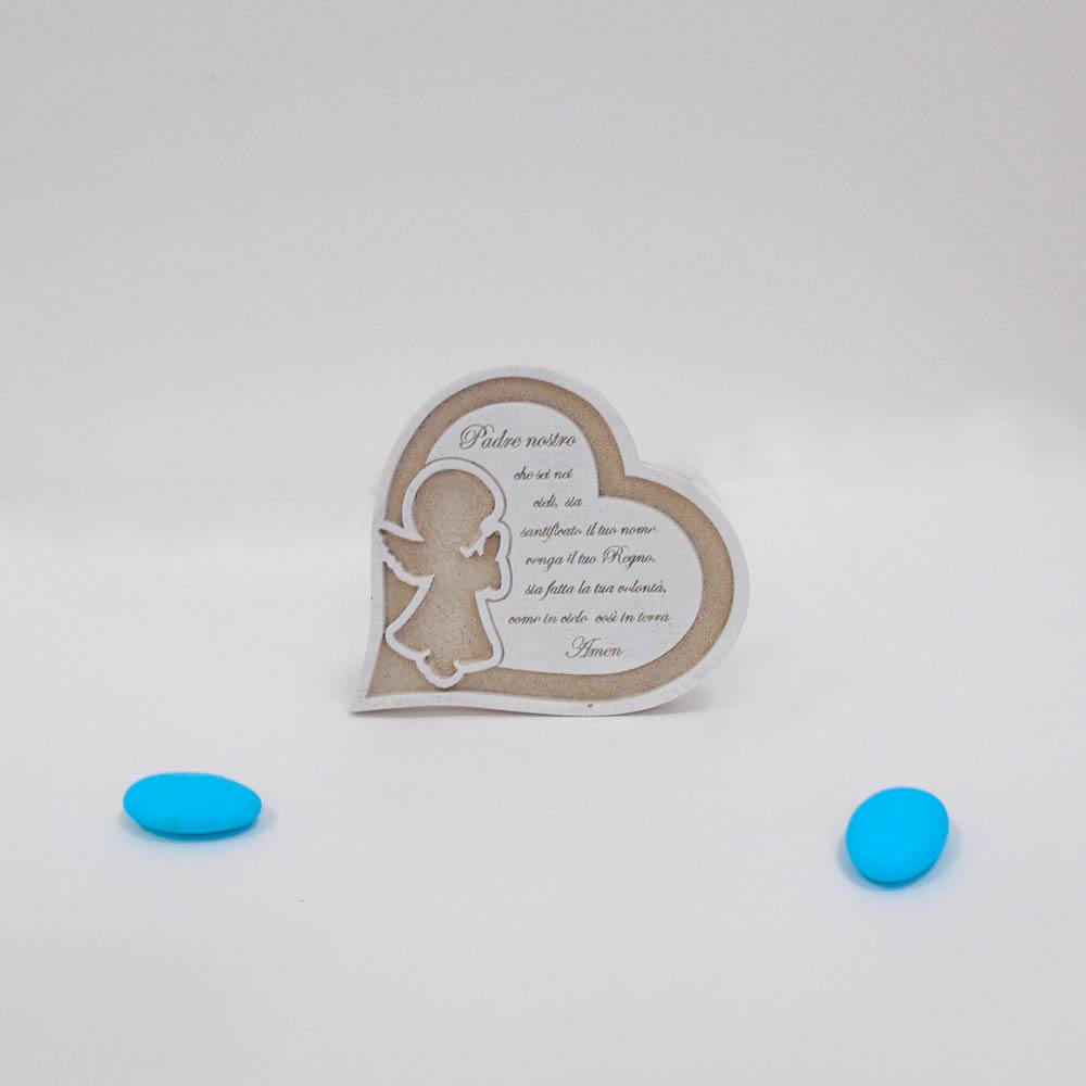 BOMBONIERA NASCITA BATTESIMO ANGELO PREGHIERA CUORE