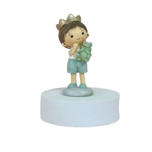 Bomboniera Battesimo Principe con Ranocchio celeste