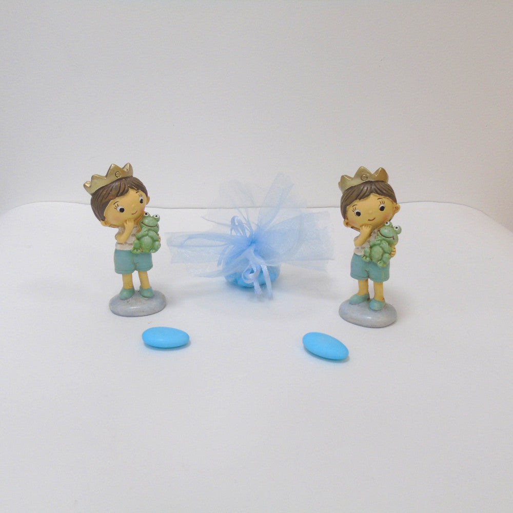 Bomboniera Battesimo Principe con Ranocchio celeste