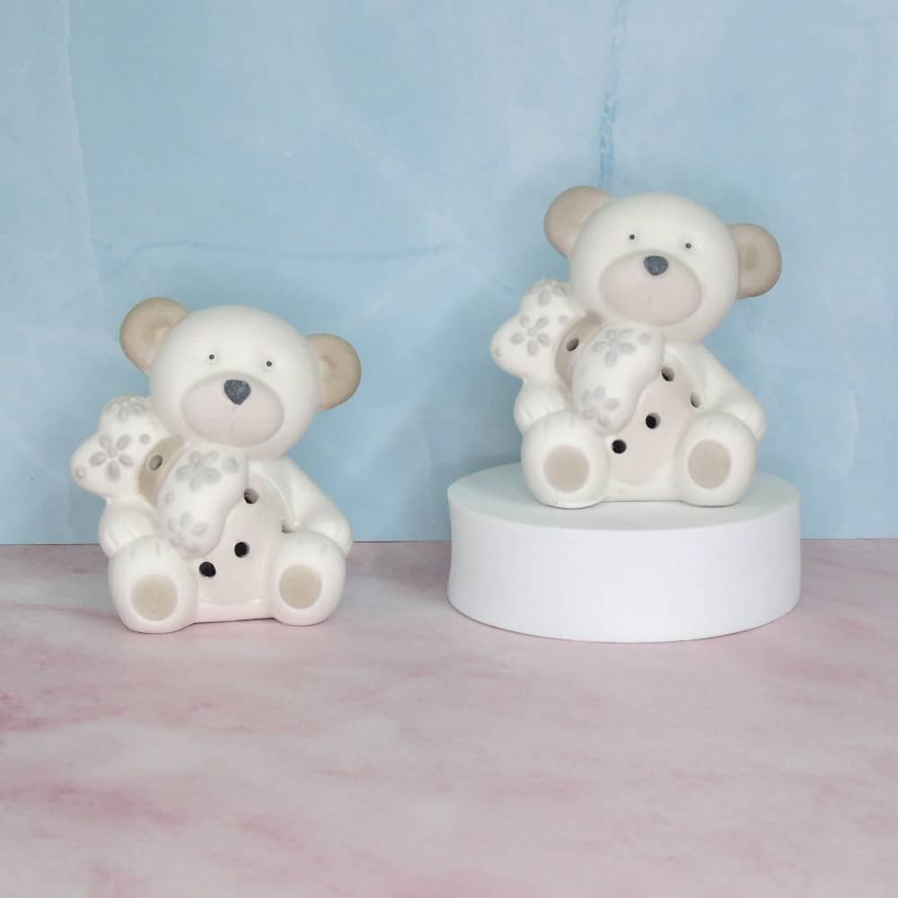 BOMBONIERA NASCITA BATTESIMO LAMPADA ORSETTO CON LUCI LED