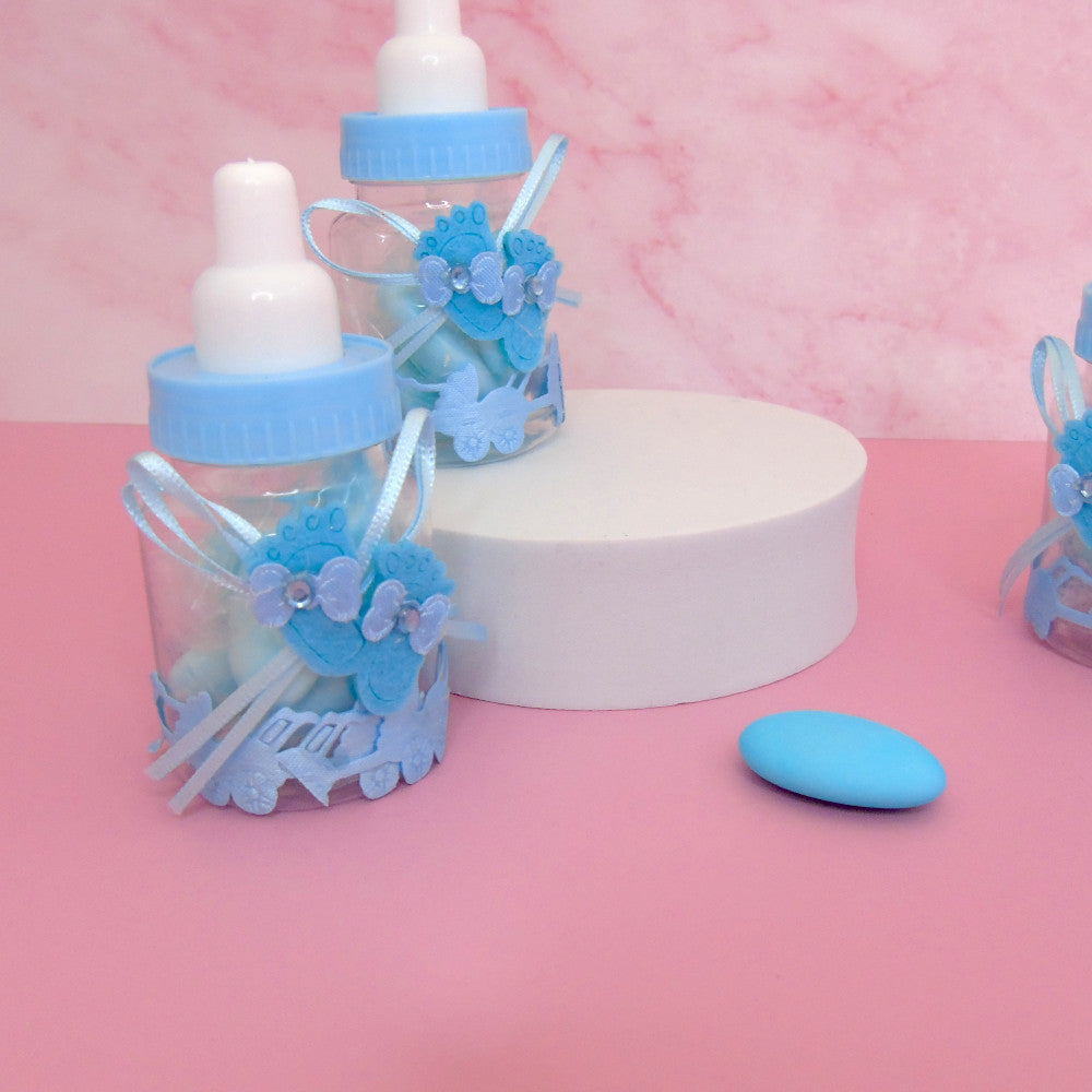 Biberon Porta Confetti - Bomboniera Nascita Battesimo Celeste