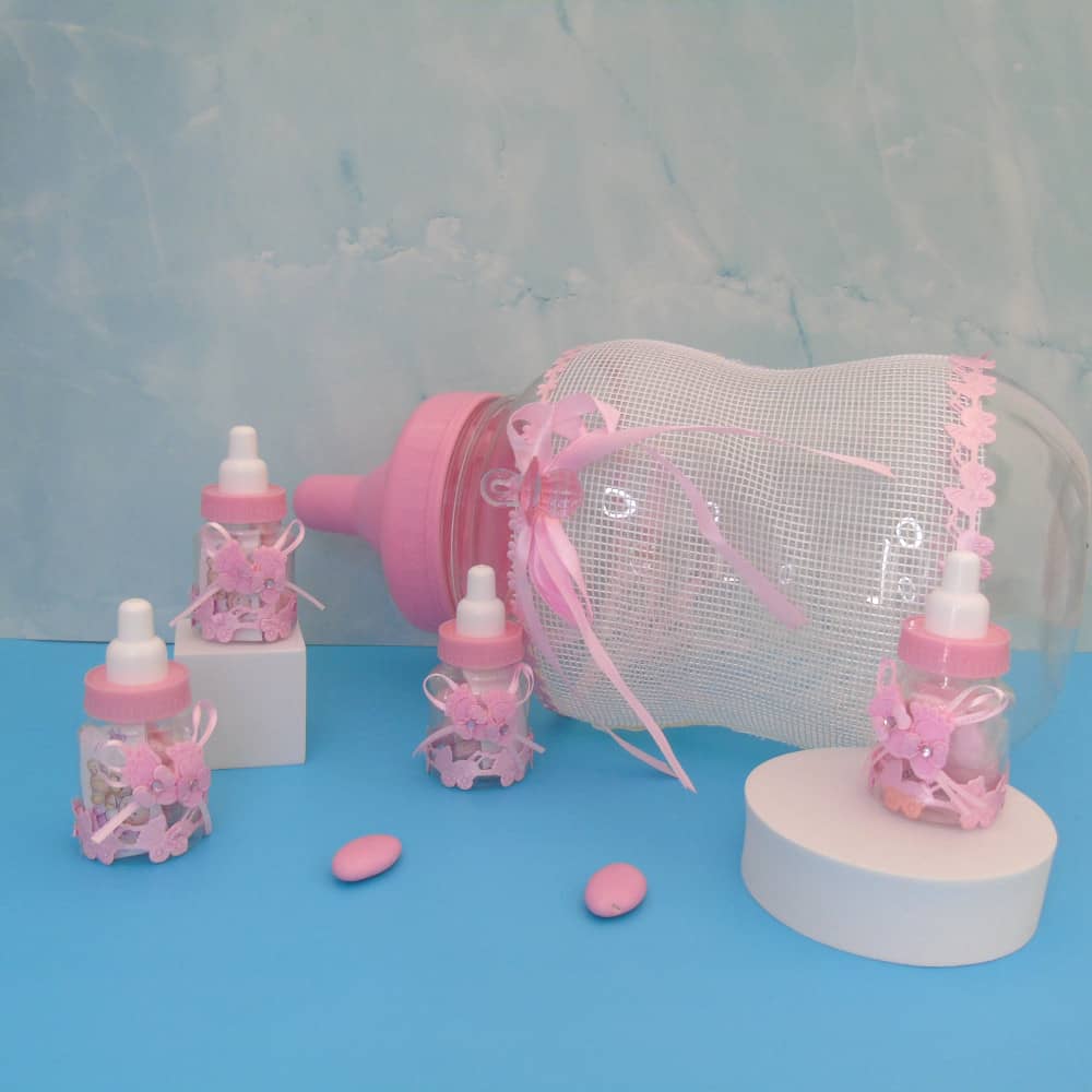 Bomboniere Nascita Battesimo Biberon - Rosa