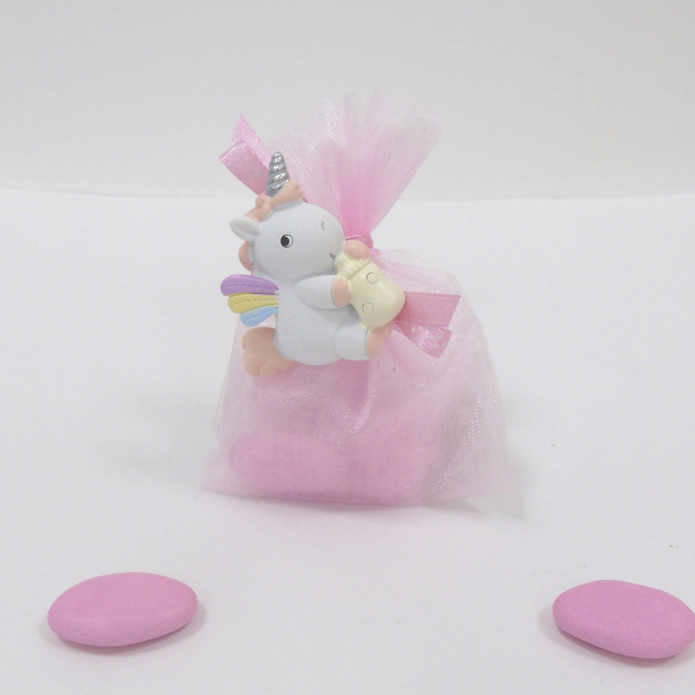 Sacchettino Segnaposto confetti Bomboniera Nascita battesimo Unicorno