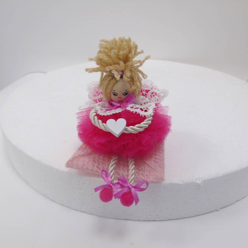 BOMBONIERE BAMBOLE FATTE A MANO NASCITA BATTESIMO BIMBA