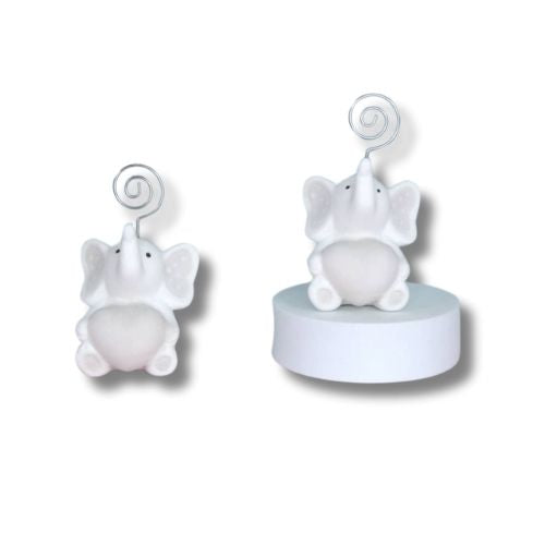 Bomboniera Battesimo Bimba Bimbo Portafoto con Clip Elefante Cuore