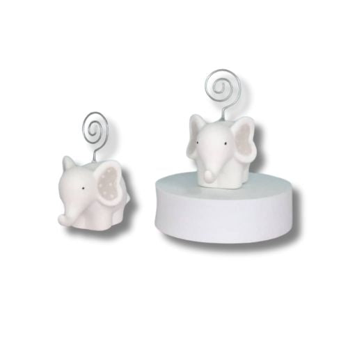 Bomboniera Battesimo Bimba Bimbo Portafoto con Clip Elefante