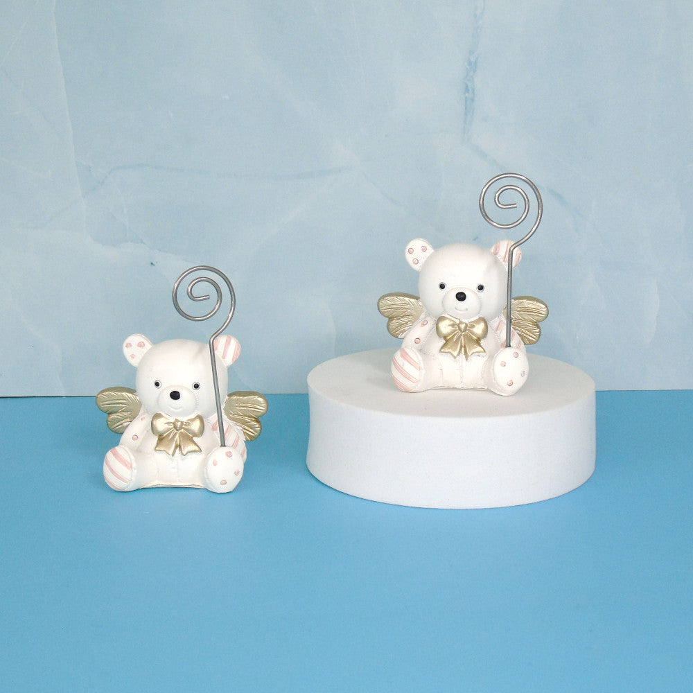 BOMBONIERA BATTESIMO BIMBO BIMBA PORTAFOTO CON CLIP ORSETTO ALI