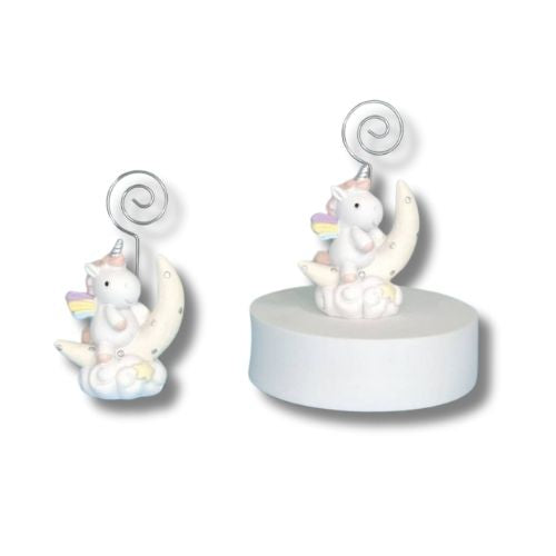 Bomboniera Nascita Battesimo Spirale Portafoto Unicorno Rosa