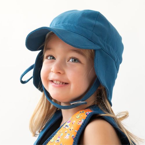 CAPPELLINO BAMBINA CON PROTEZIONE UV - BLU 12-24 M