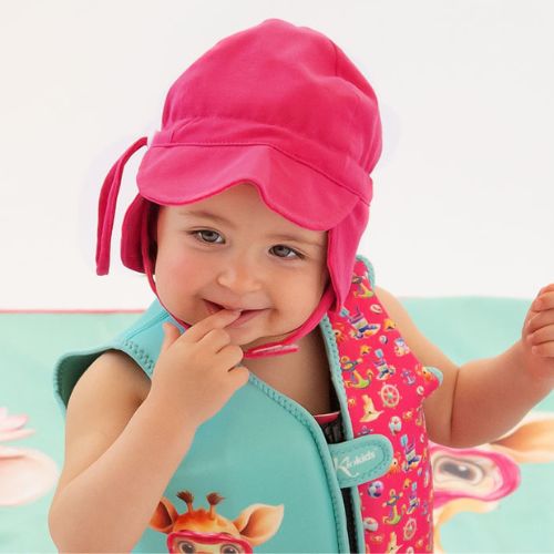 CAPPELLINO BAMBINA CON PROTEZIONE UV - FUCSIA 12-24 M
