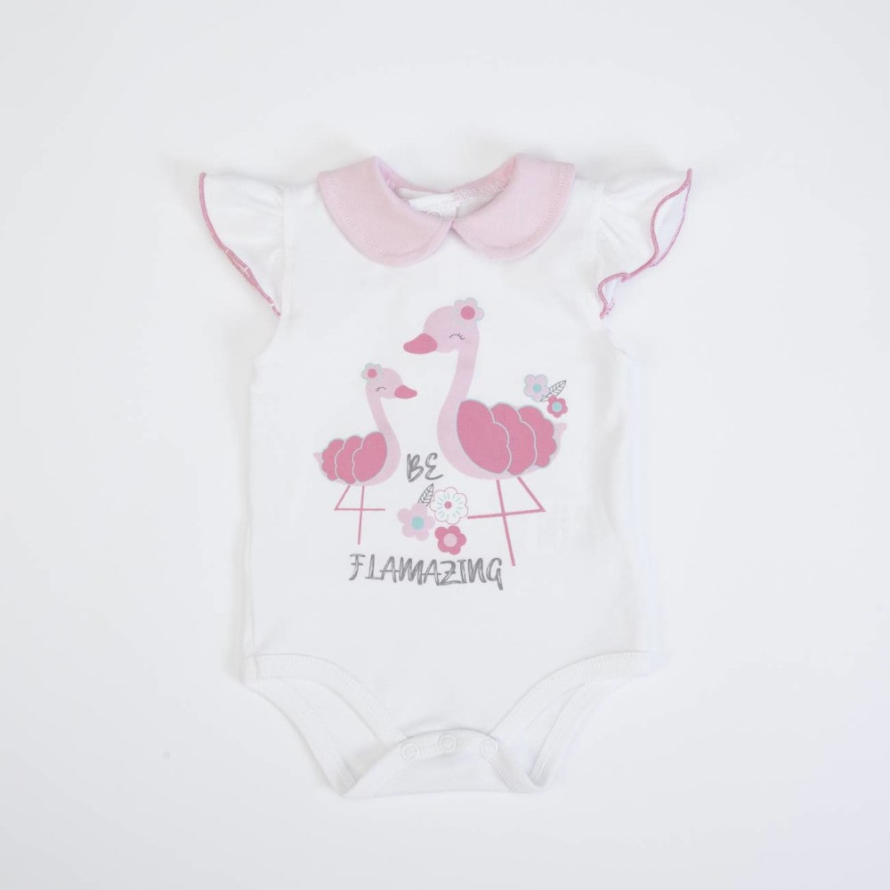 COMPLETO BAMBINA NEONATO ESTIVO COTONE + TULLE "CIGNO" - body
