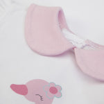 COMPLETO BAMBINA NEONATO ESTIVO COTONE + TULLE "CIGNO" - colletto