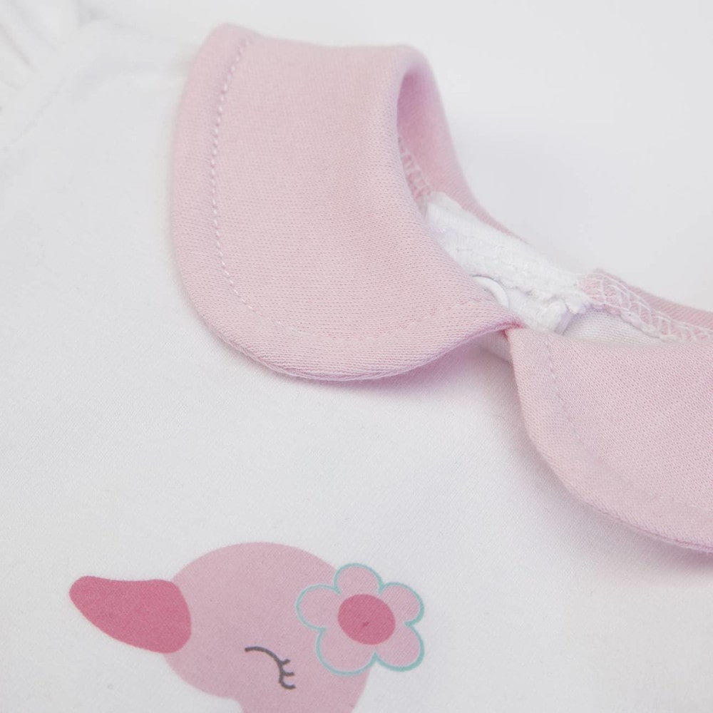 COMPLETO BAMBINA NEONATO ESTIVO COTONE + TULLE "CIGNO" - colletto