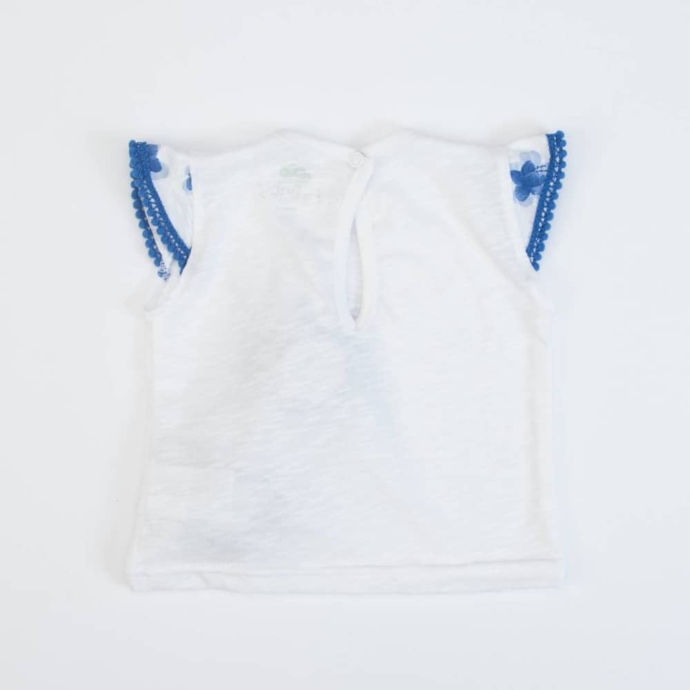 COMPLETO NEONATA BAMBINA ESTIVO "FIORI BLU" - retro maglia