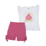 COMPLETO NEONATA BAMBINA ESTIVO "FRAGOLA" - 2 pezzi