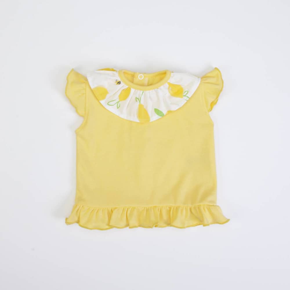 COMPLETO NEONATA BAMBINA ESTIVO IN COTONE "LIMONI" - maglia