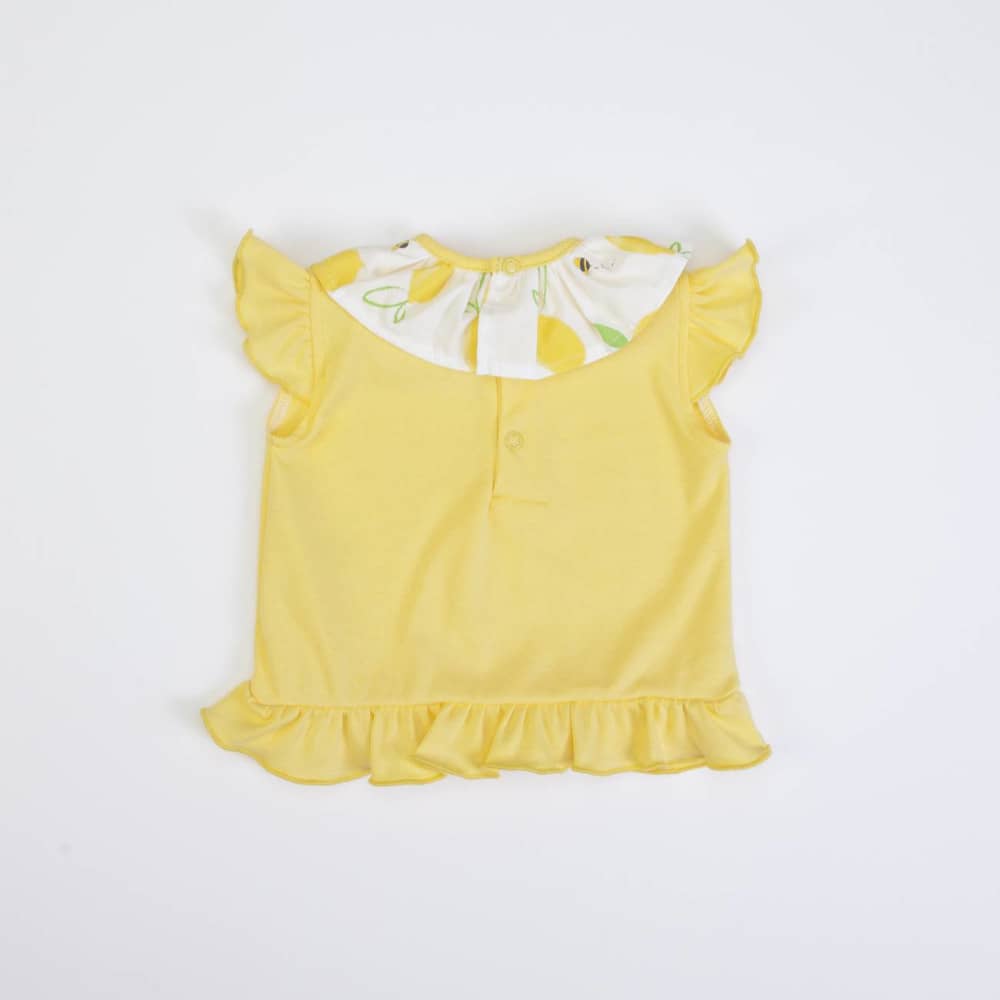 COMPLETO NEONATA BAMBINA ESTIVO IN COTONE "LIMONI" - retro maglia