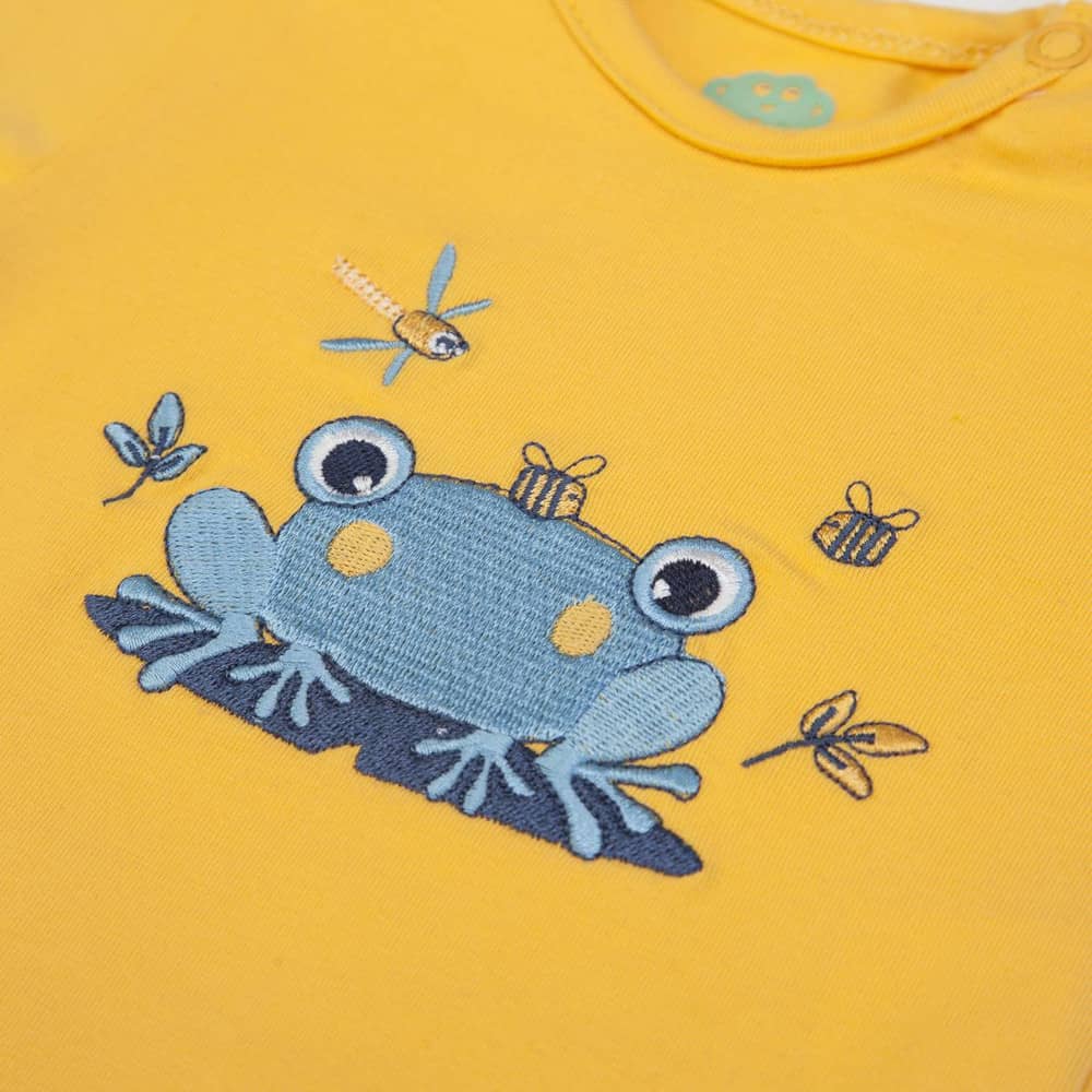 COMPLETO NEONATO BAMBINO MEZZA MANICA "RANA" - ricamo