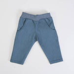 COMPLETO NEONATO BAMBINO DENIM CON POLO "BICI" - pantalone