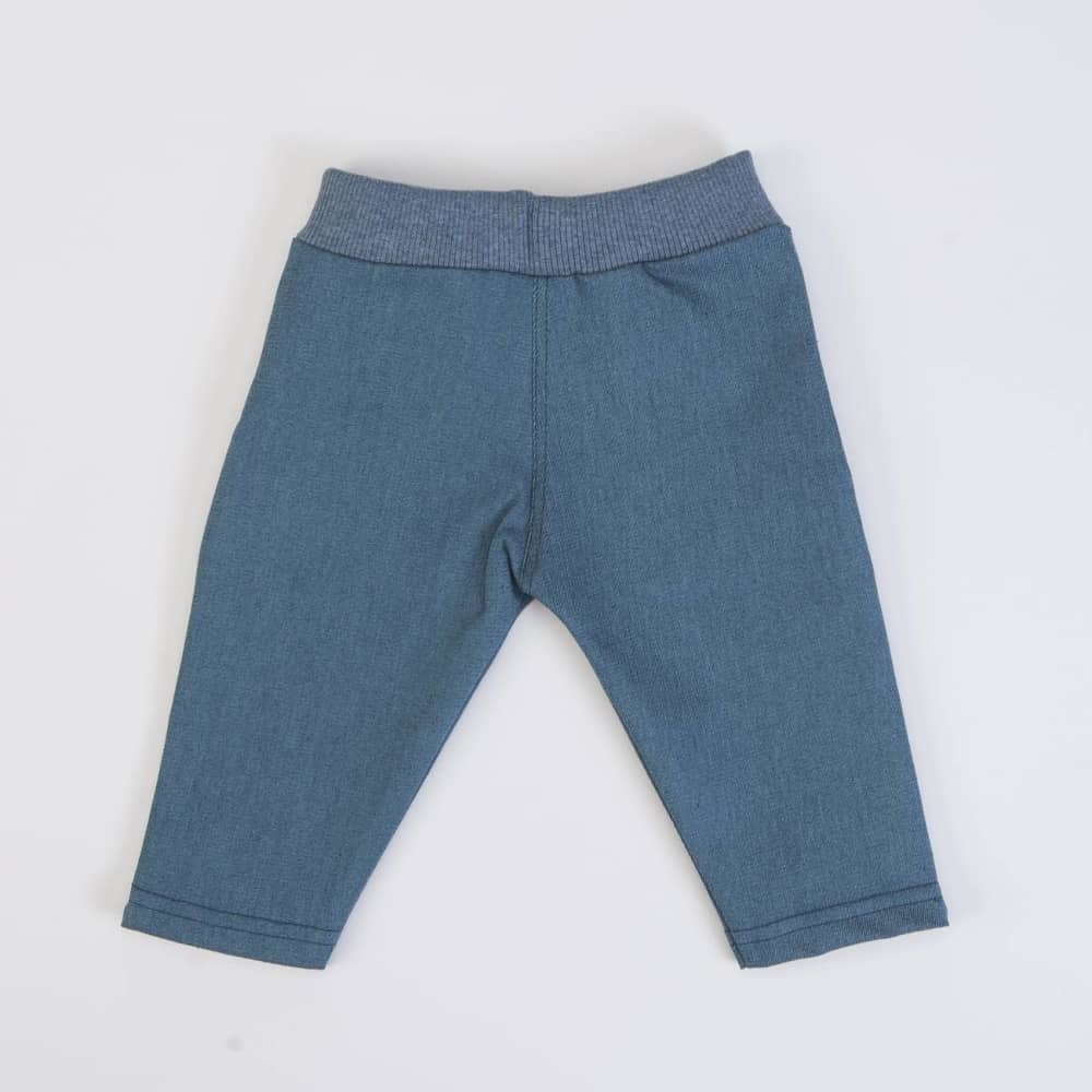 COMPLETO NEONATO BAMBINO DENIM CON POLO "BICI" - retro pantalone